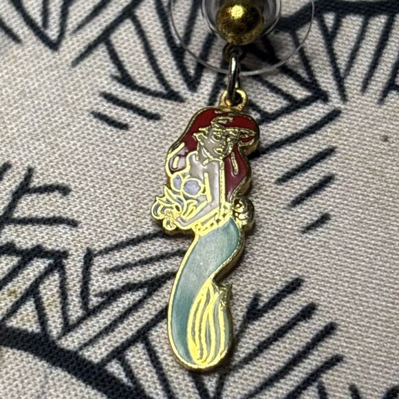 Vintage Disney Little Mermaid Ariel Post Dangle Earrings - Picture 5 of 7